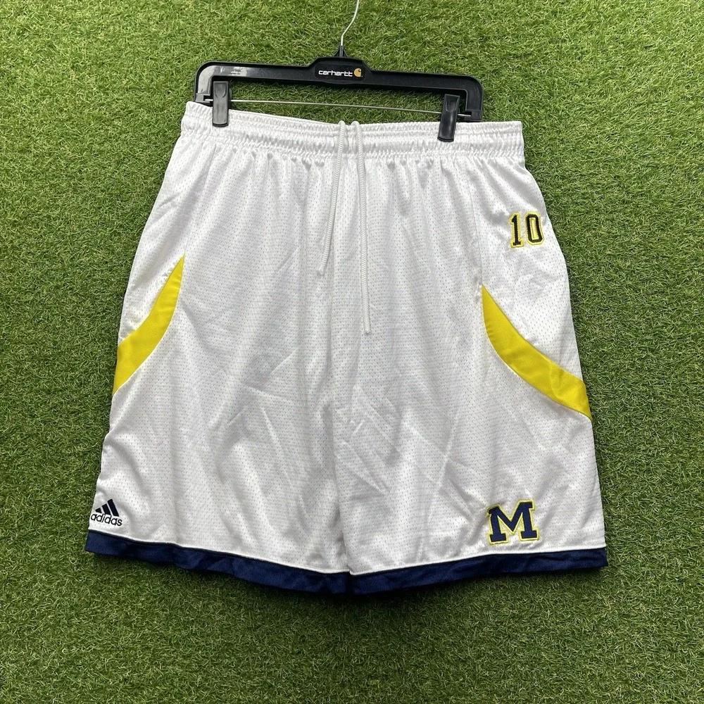 Michigan Wolverines Adidas Shorts Mens Extra Large Team Issued Basketball Y2K